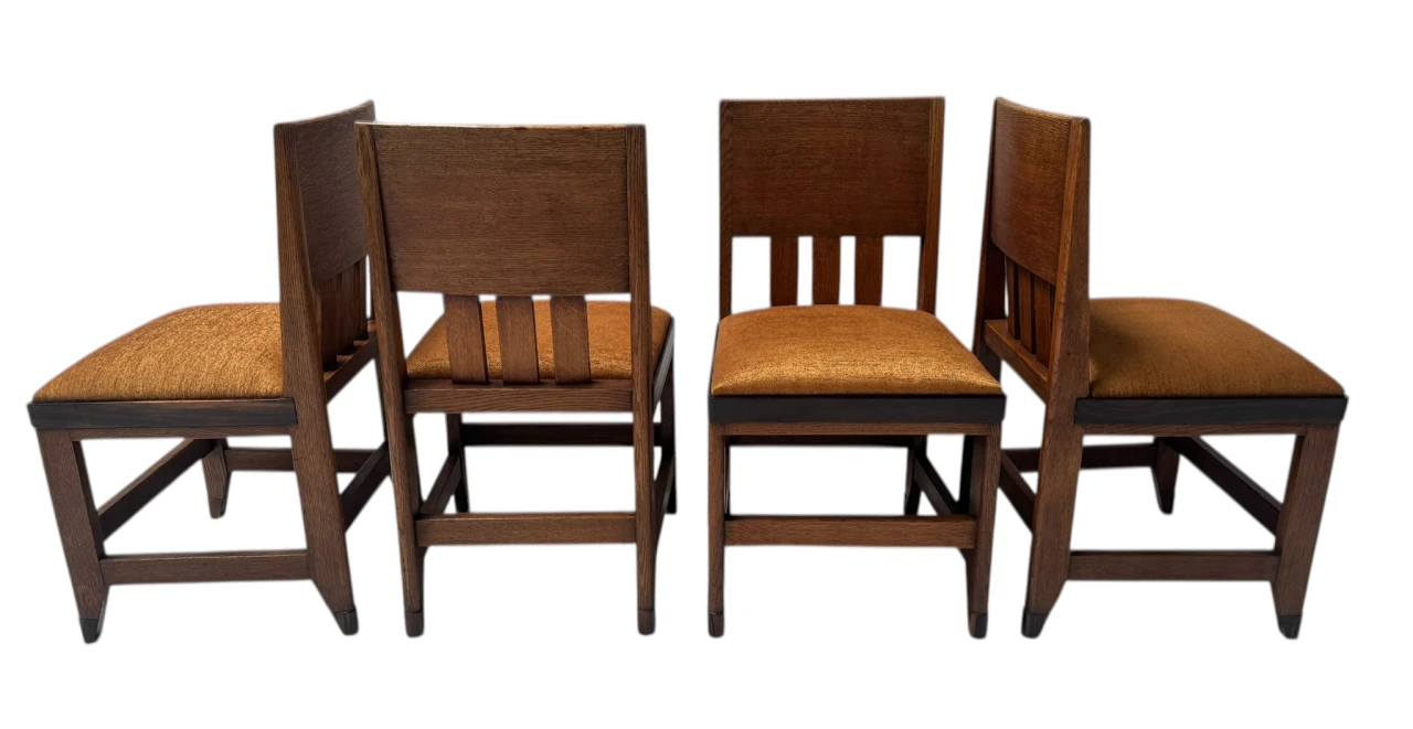 Four Art Deco Modernist Dining Room Chairs by Hendrik Wouda for Pander, 1924